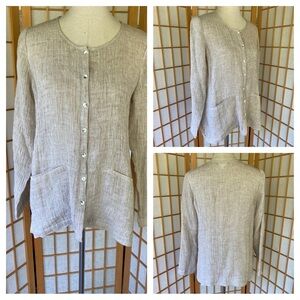 J. Jill Pure Jill Linen Lightweight Jacket Long Sleeves and Boxy Fit SZ XS